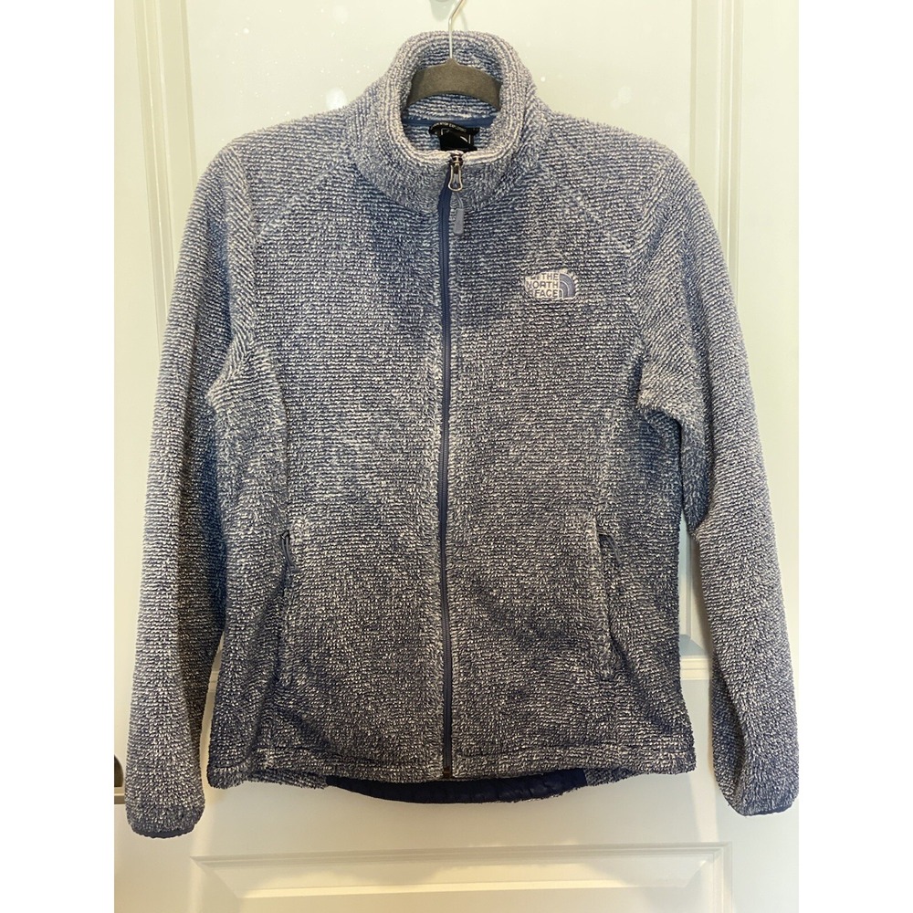 The North Face Blue & White Striped Fleece Orsito 2 Full Zip Jacket Medium